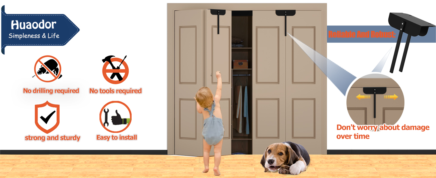 Huaodor Metal Bifold Door Lock Adjustable Bifold Closet