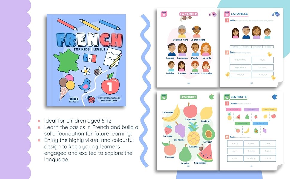French Learning Book For Kids 1: Children Ages 5-11 (French