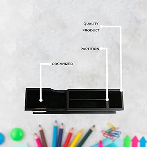 Black Wooden Desk Organizer Clock, Wooden Pen Stand, Mobile Phone Holder, Card Holder,giftSPN-REESC