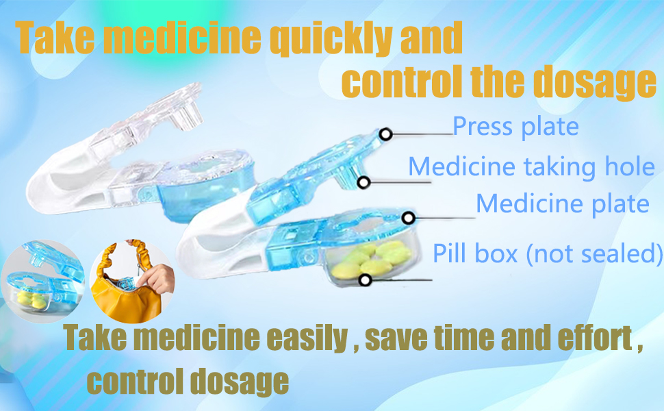 Aikihzo Portable Pill Taker Remover, Portable Pill Taker, Tablet Dispenser, Small