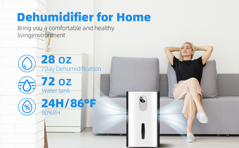 Amazon.com - Dehumidifier, 72 OZ Water Tank Dehumidifiers