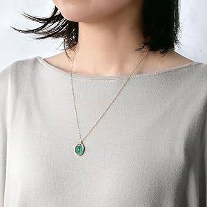 K10YG マラカイト オーバルチャーム K10チャーム｜ネックレスチャーム｜アガット 公式オンラインストア