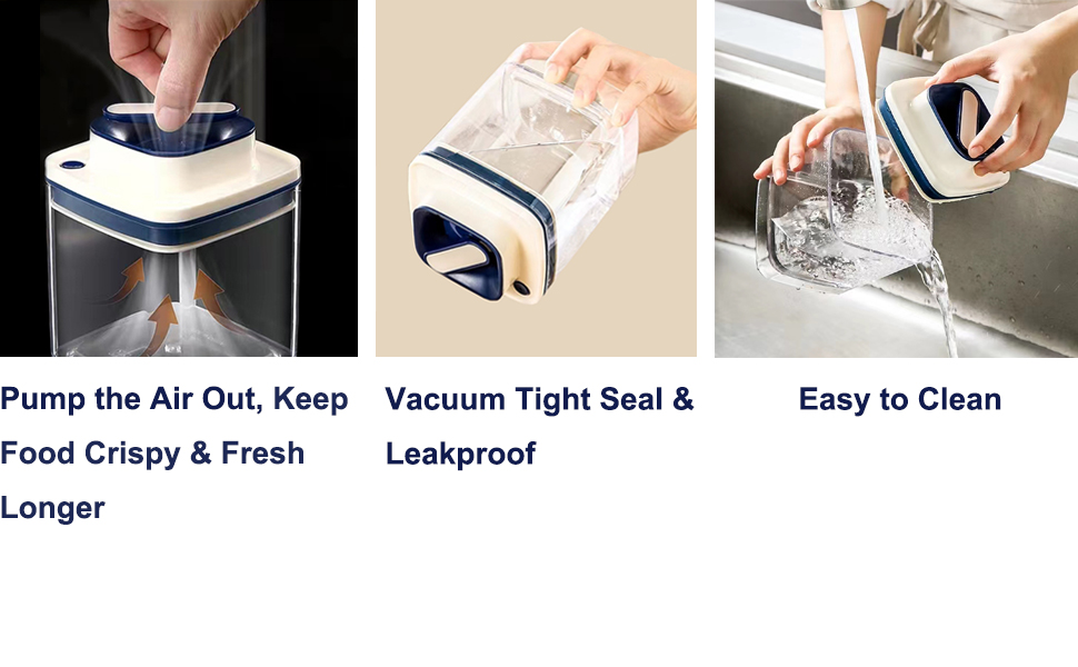 PHIRDE Air Tight Pantry Storage Containers, Vacuum Seal