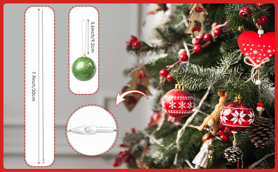 PureGuard Christmas Ornament String Hangers, 200 Pcs