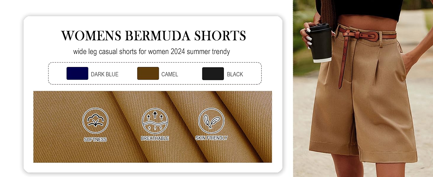 womens high elastic waisted shorts  Pleated Dressy Summer Shorts  pleated ruffle flared shorts