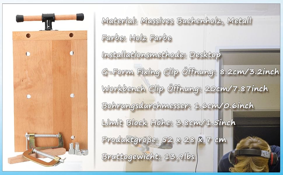 MECUTP Tragbare Hobelbank  Mini Werkbank, Mobil Holz Schraubstock  Workbench, Werktisch Aus Buchenholz Klemmen Hobeln, Vielseitig Verstellbar  Werkbänke - Arbeitstisch/Spanntisch : : Gewerbe, Industrie &  Wissenschaft