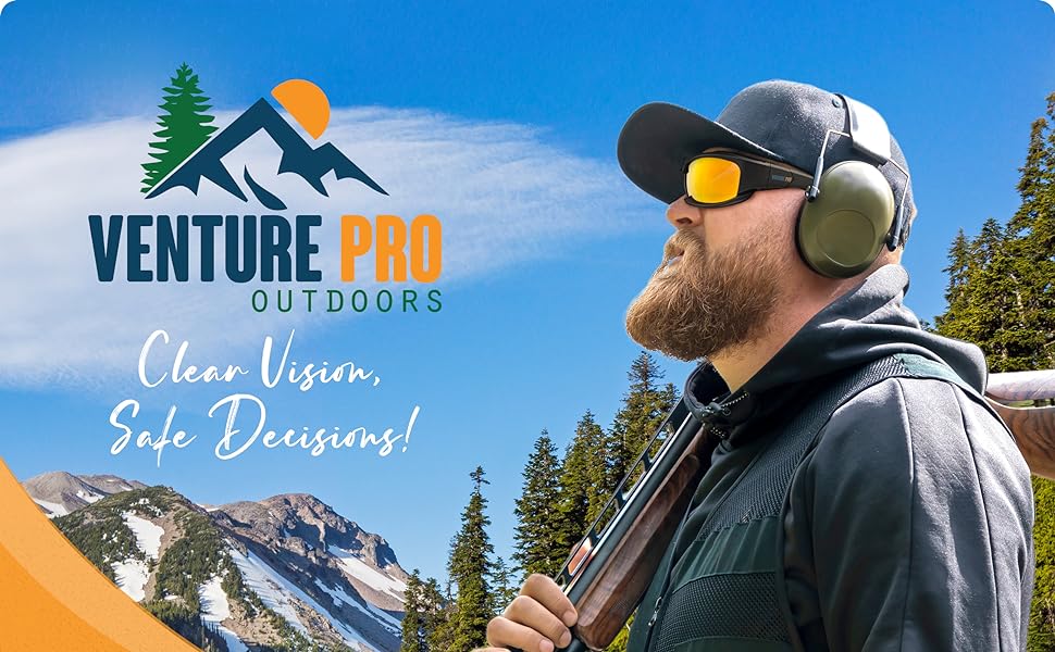 Clear Vision Safe Decisions Hunter wearing the glasses.
