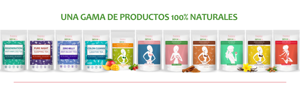 UNA GAMA DE PRODUCTOS 100% NATURALES HAPPY DETOX TEA