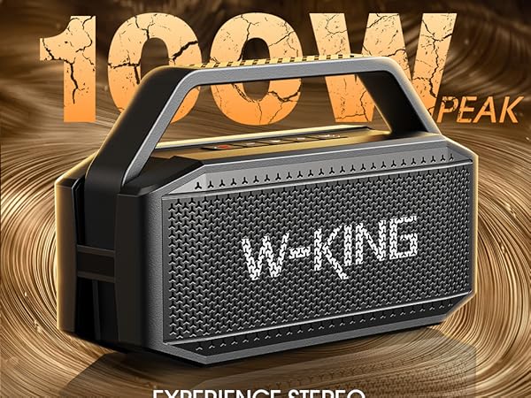 W-KING 100W PEAK Bluetooth Speaker,60W Portable Haut Parleur