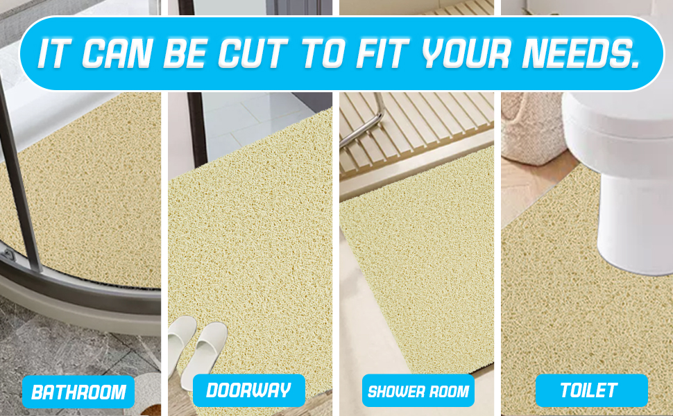 Nonslip Shower Mat Without Suction Cups, Quick Drying Bath