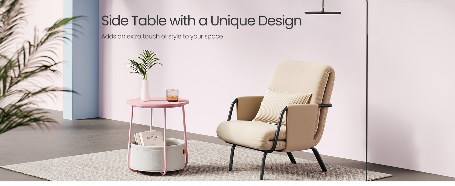 LET223R61-P-1 VASAGLE Small Round Side End Table