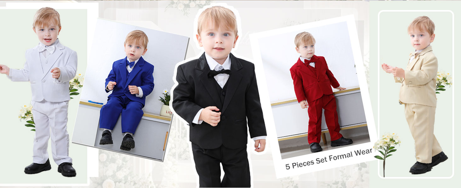 infant baby toddler little kid boy tuxedo tux suit blazer formal wedding party outfit dress wear