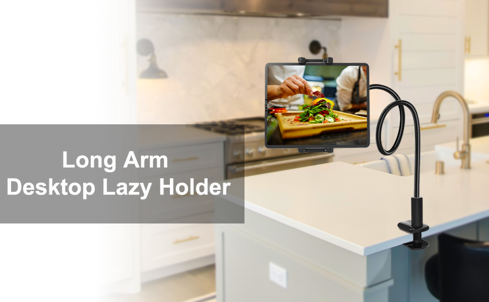 Gooseneck Tablet Stand Bed Holder, woleyi 85cm Lazy Long Arm Desk