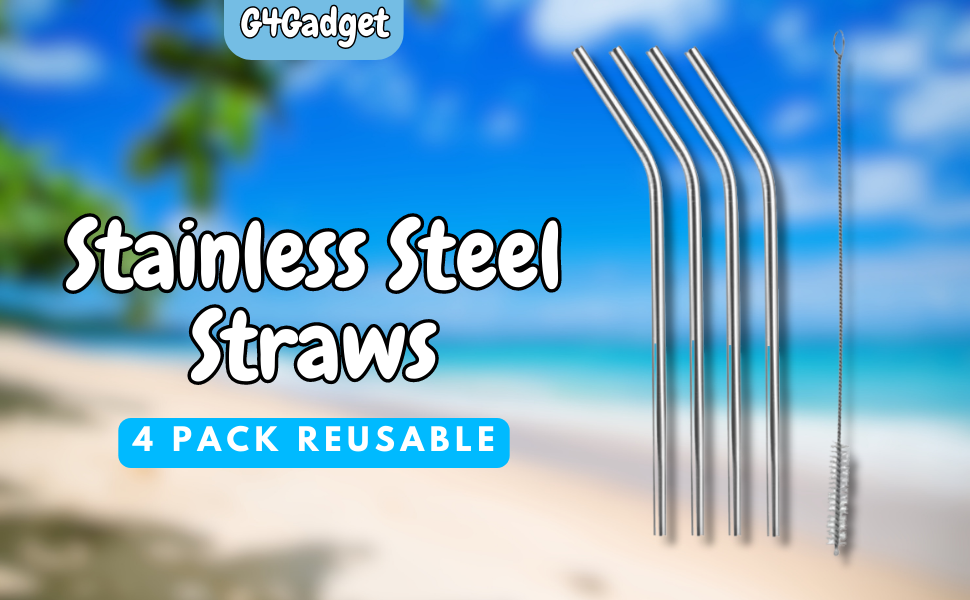 Stainless steel straws Metal straws Reusable straws Long metal straws Bent stainless steel straws