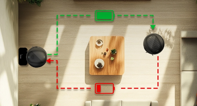 Robot aspirador; robot aspirador fregasuelos; robot aspirador con base; Conga 7690 Immortal Max Home