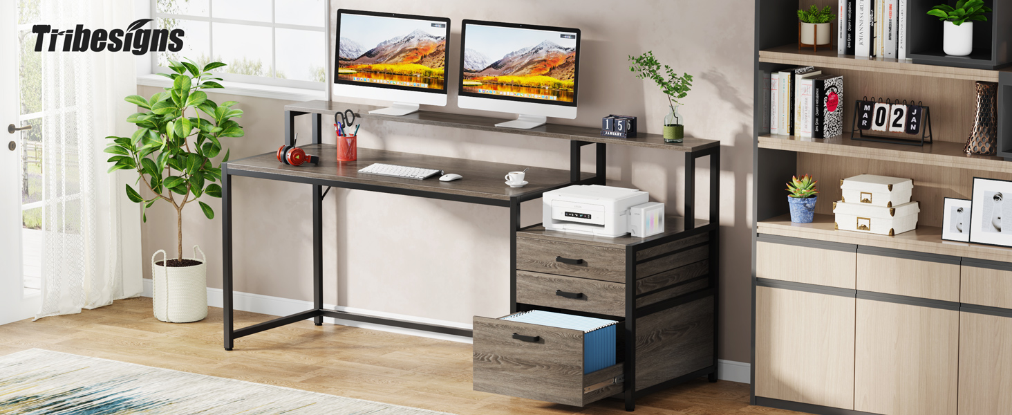 desk with file drawer