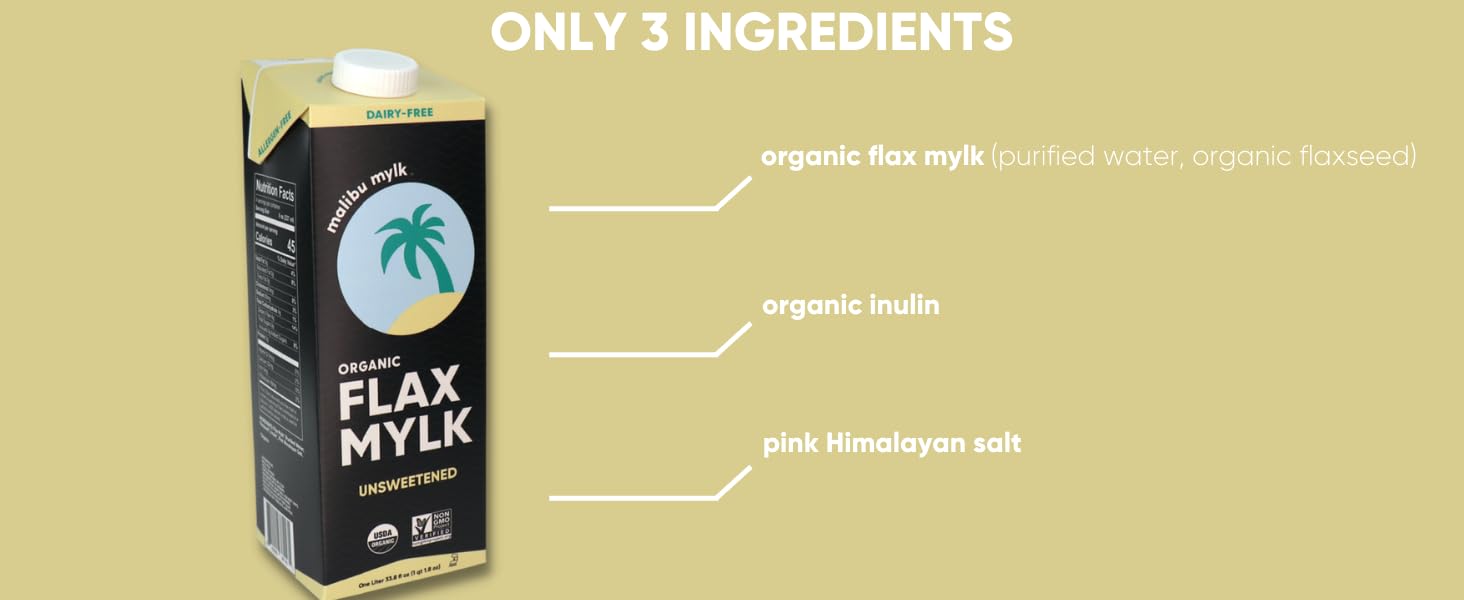 Malibu Mylk Unsweetened Organic Flax Milk 3g Fiber