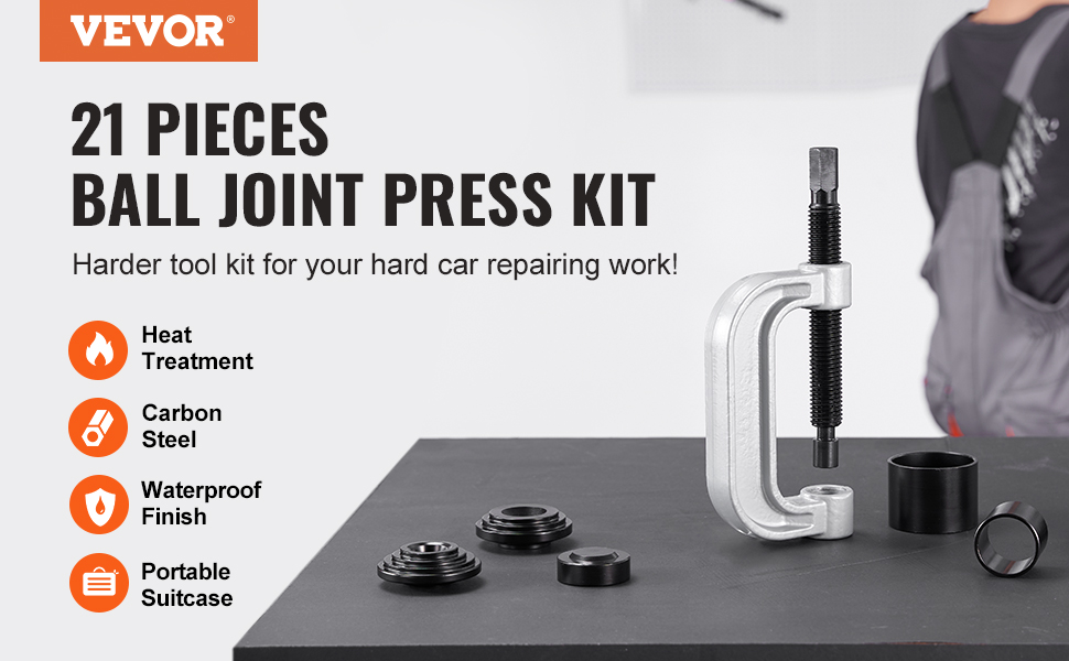 VEVOR Ball Joint Press Kit, 21 pcsTool Kit, Cpress Ball joint Remove and Install Tools, for