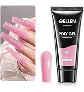 Gellen Poly Nail Gel Builder for Nail Extension Nail Strengthener, 60g 06 Natural Pink Poly Gel T...