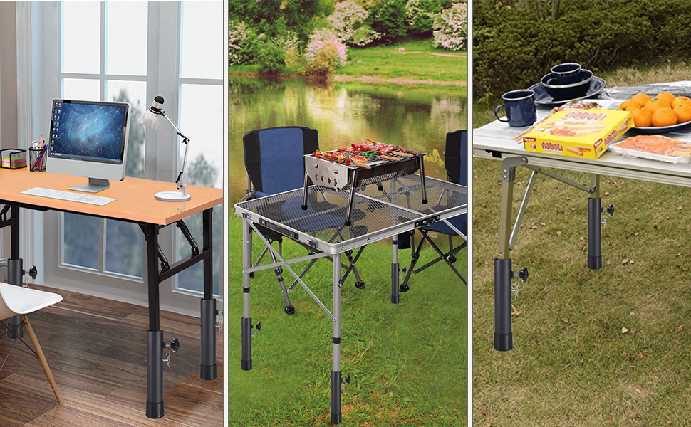 OwnMy Set of 4 Folding Table Leg Extenders Heavy Duty