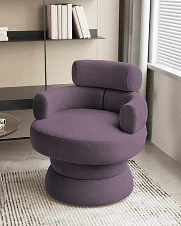 Dewhut Mid Century 360 Degree Swivel Cuddle Barrel Accent Sofa Chairs