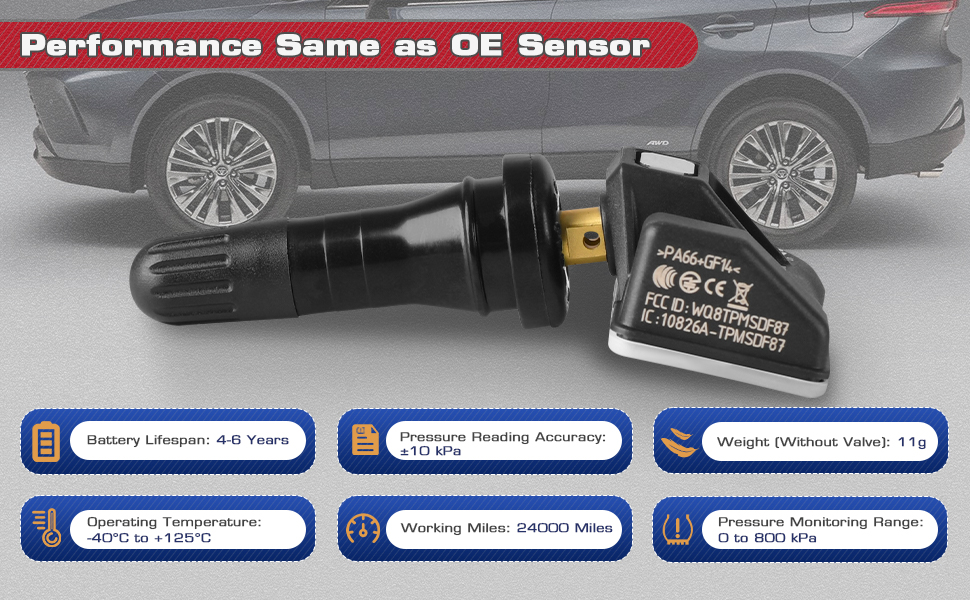 Autel TPMS Sensor MXSensor, 315MHz + 433MHz Dual Frequency