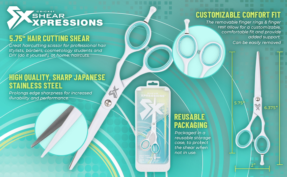 Cricket Shear Xpressions 5.75" Professional Stylist Hair Cutting