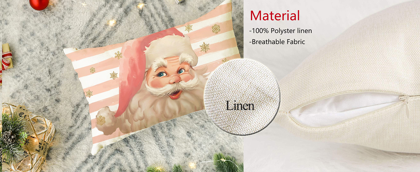 RABUSOFA Outdoor Christmas Pillow Covers 12x20 Inch