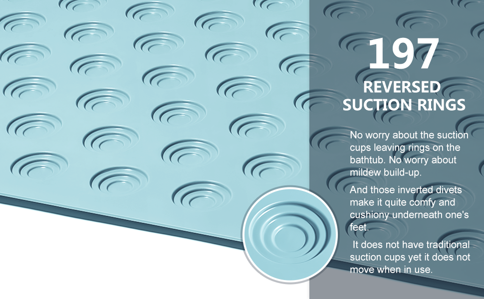 OTHWAY No Suction Cup Bath Mat 39x16inch Extra Long