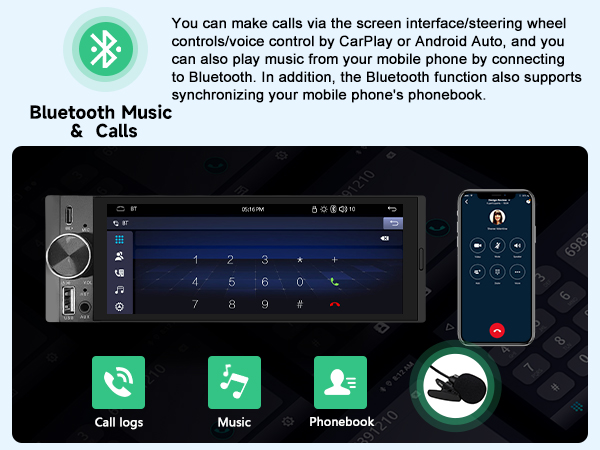 ANDROID - rin Amazon.com: Pyniro 6.36 Inch Single Din Car Stereo, CarPlay
