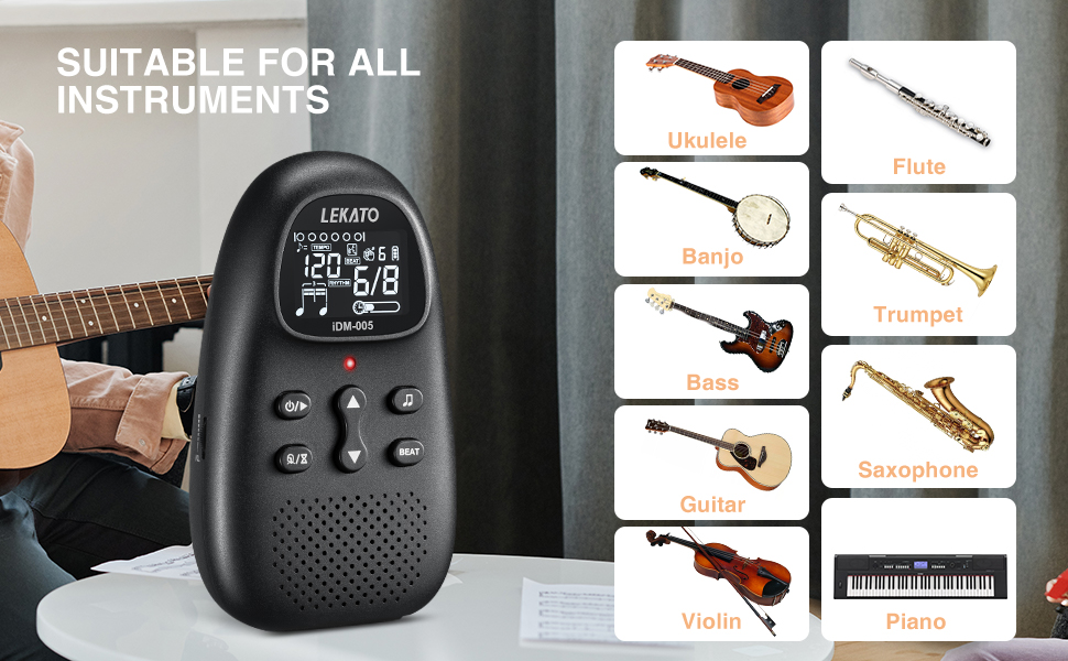Electronic Digital Metronome with Timer for Guitar Piano