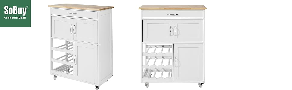 sobuy kitchen trolley kitche cart bar cart with bottle rack with wheels kitchen island