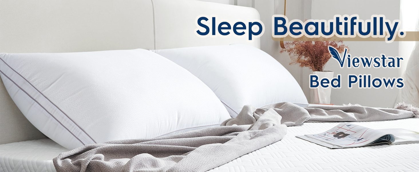 viewstar Pillows Queen Size 2 Pack, Soft Hotel Bed Pillows for Back