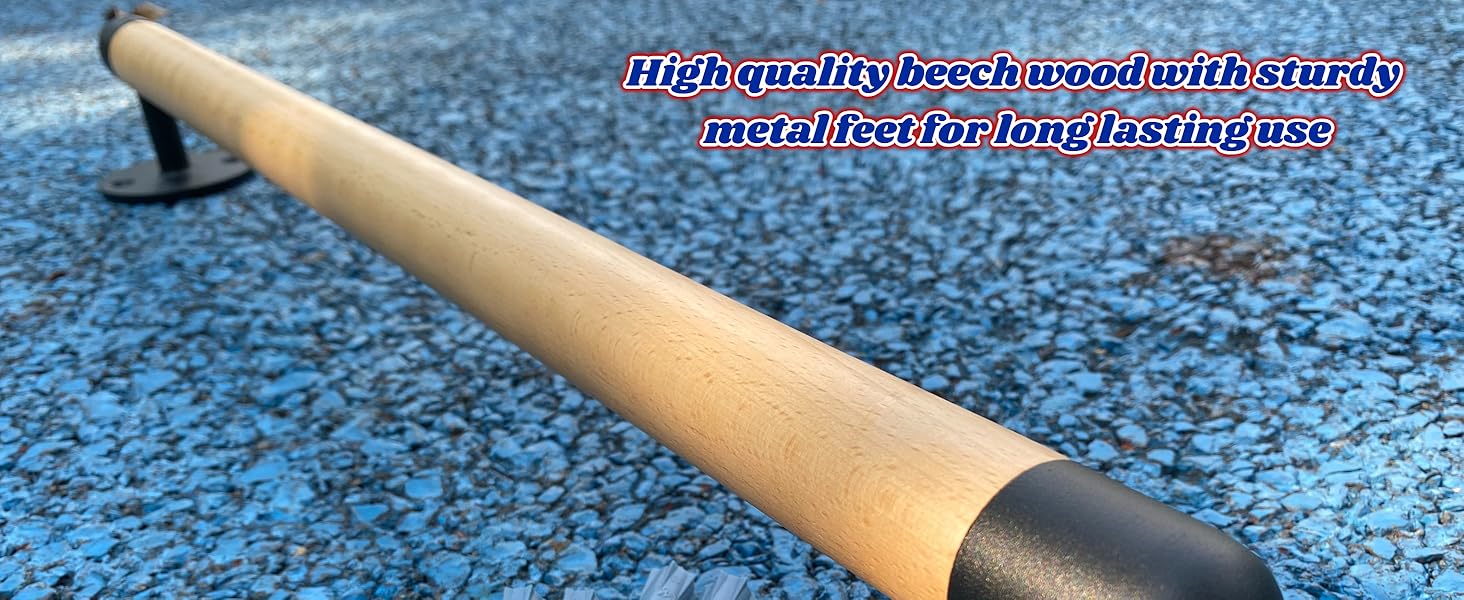 SELEWARE 26 Inch Wood Handrail Stair Handrail Drywall or Concrete Mount