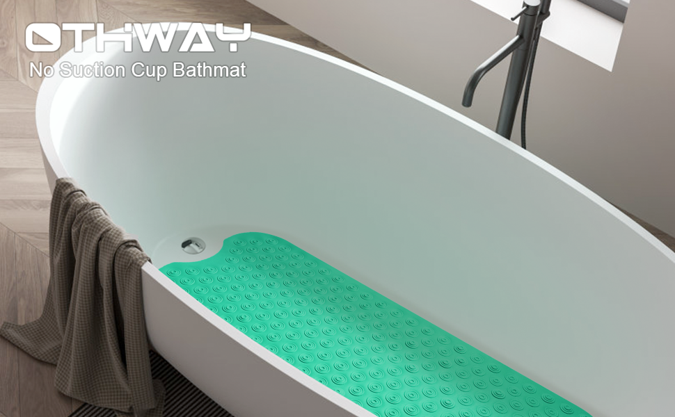 OTHWAY No Suction Cup Bath Mat 39x16inch Extra Long Bathmat│Perfect