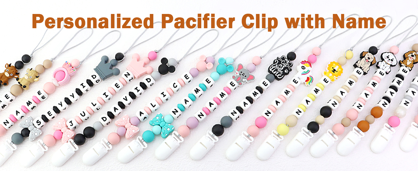 pacifier clip with name