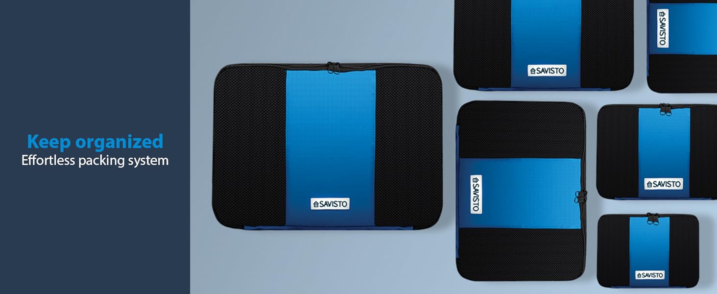 Savisto Packing Cubes 6 Piece Set, Durable & Lightweight Travel