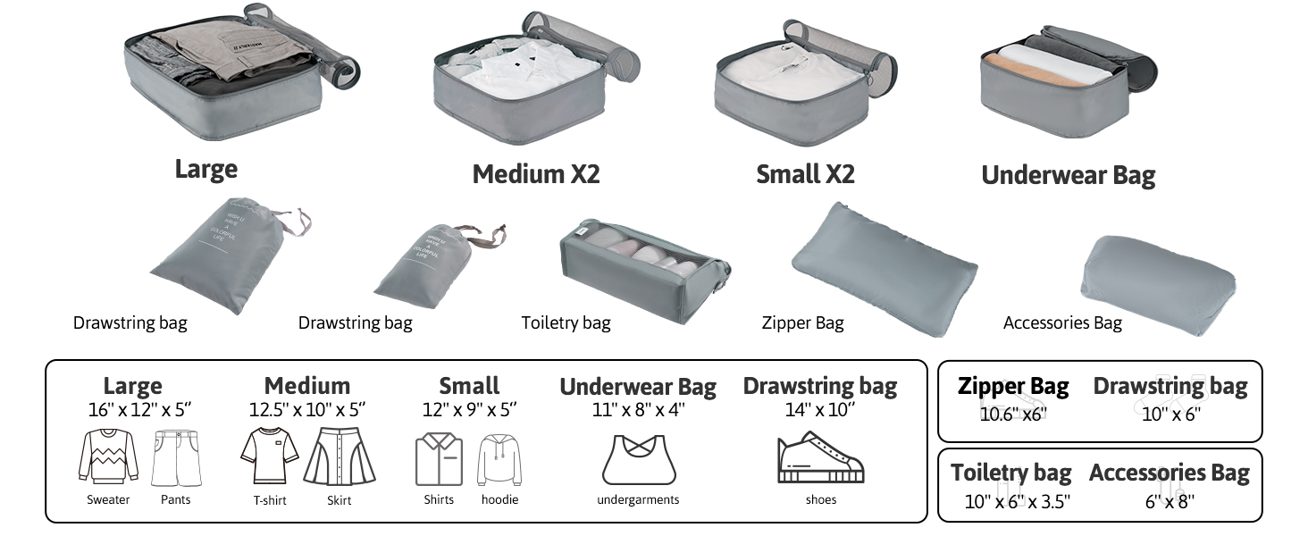 Travel Luggage Packing Organizers