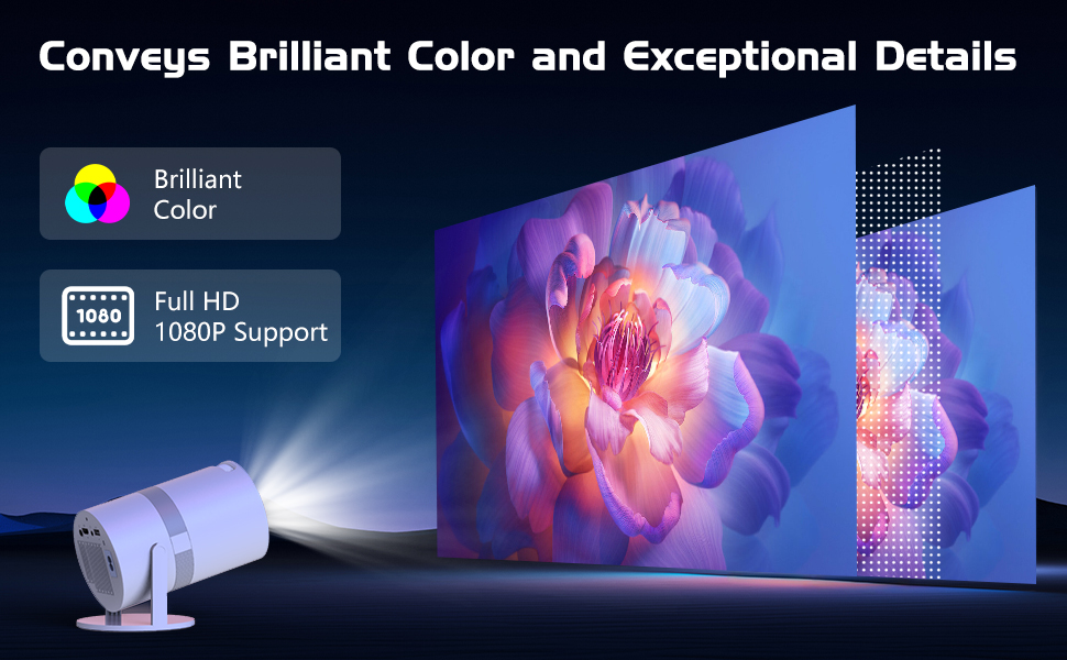 【Auto Keystone】Mini Videoprojecteur avec Android OS, Projecteur