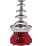 Commercial Chocolate Fountain, 5 Tier 7 Ibs Large Commercial Hot Chocolate Fondue Tower, 230W Ele...