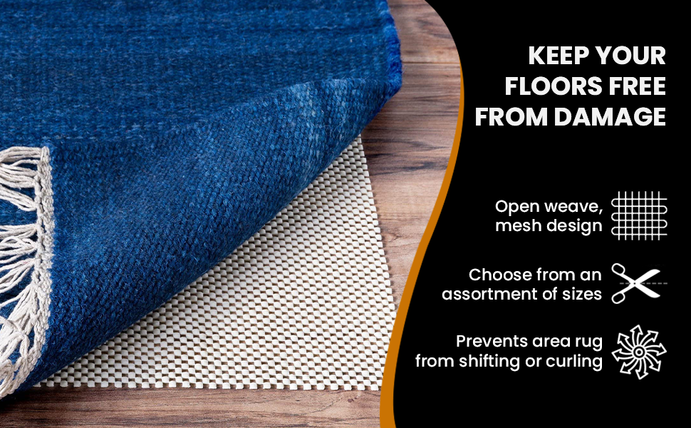 Extra Thick Rug Pad (7' X 10') Non Slip Rug Pad for Rugs & Mattresses