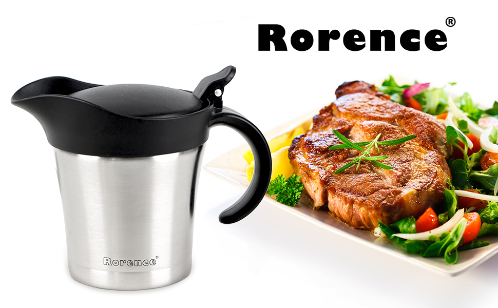 Rorence 16 Ounce/470 ml Stainless Steel Thermal Gravy Boat with Lid