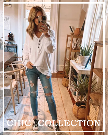 Womens V Neck Long Sleeve Henley Shirt