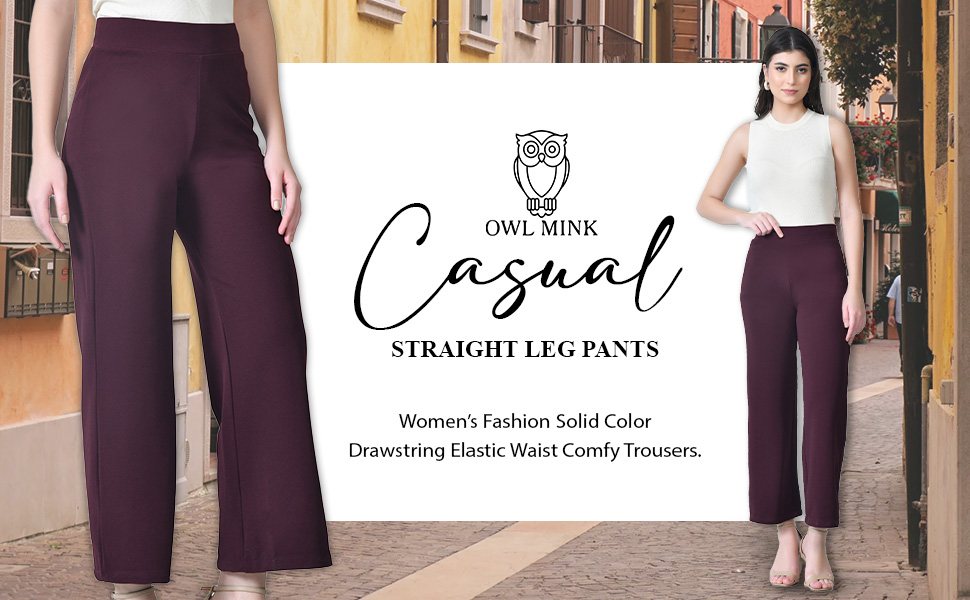 Owl Mink Soild Color Comfortable Trouser