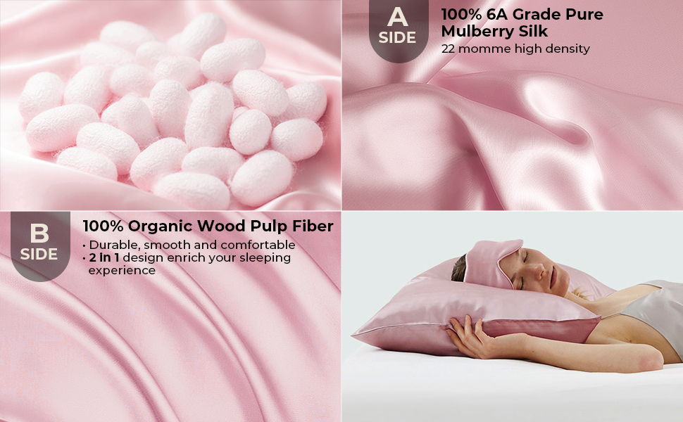 mulberry silk pillowcase 2 pack pink standard size set of 2 lacette blissy hair skin women 