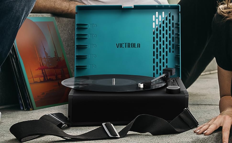 Victrola Revolution GO Portable Record Player Bundle with