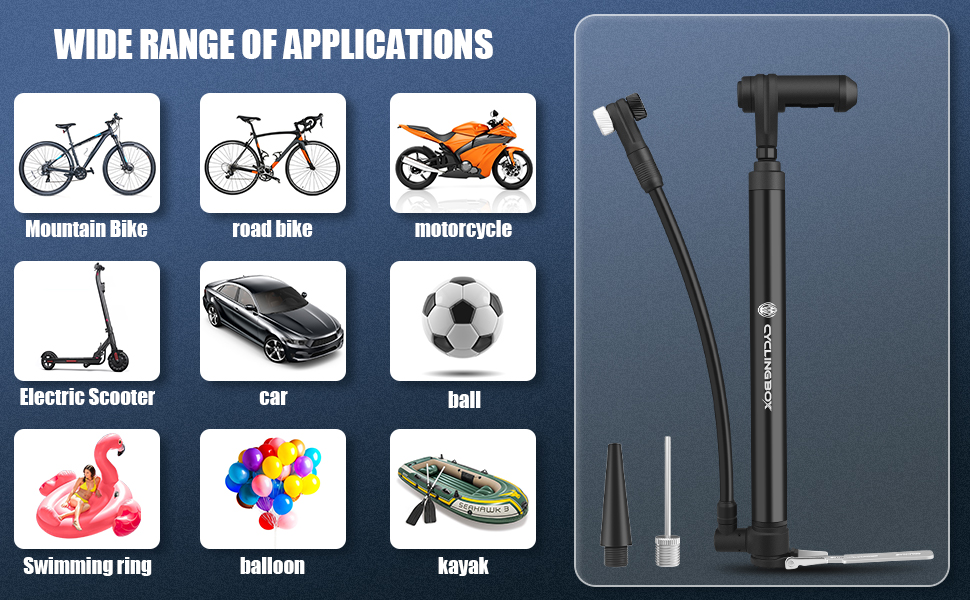 Diyife Bike Pump, 120PSI Aluminum Alloy Mini Bicycle Pump with Hose