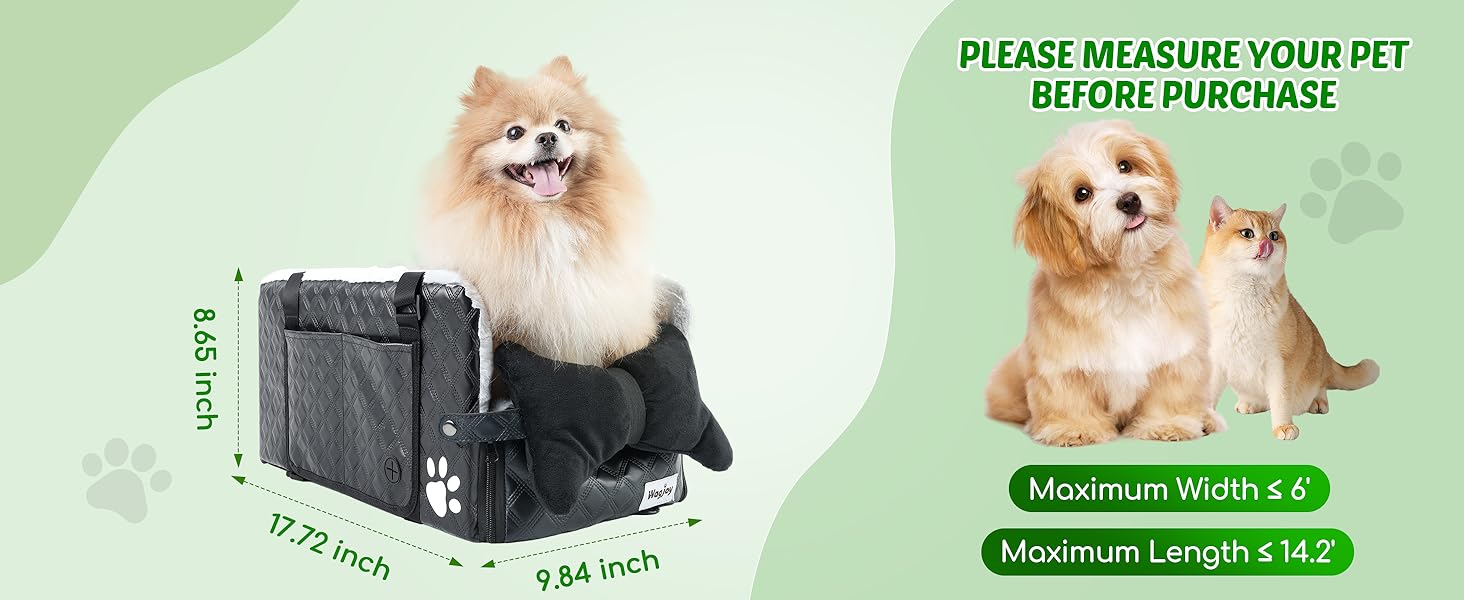 Center Console Dog Car Seat for Small Dogs