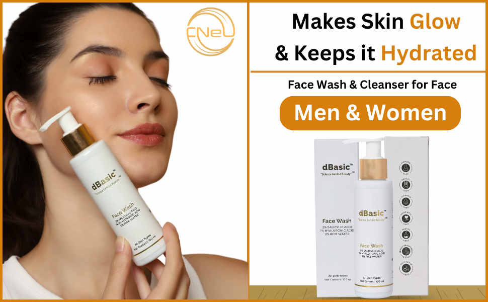 dBasic 2 Salicylic Acid Face Wash with Rice Water, Hyaluronic Acid