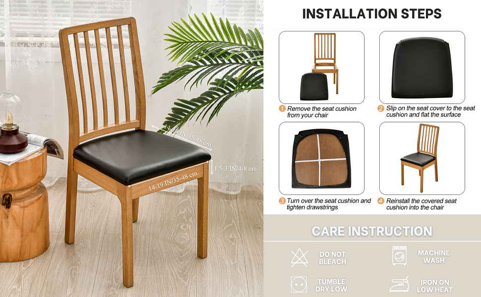 SearchI Waterproof Seat Covers for Dining Chairs, 6 Pack